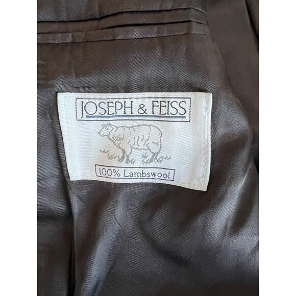 Joseph Feiss 100% Lambswool Blazer Sport Coat Jacket Dark brown Classic 46L - Picture 5 of 12